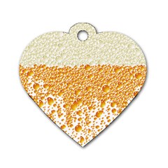 Beer Head Foam Cool Dog Tag Heart (one Side) by Wegoenart