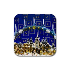 Advent Calendar Advent Gifts Rubber Coaster (square)  by Wegoenart