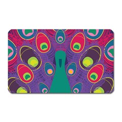 Peacock Bird Animal Feathers Magnet (rectangular) by Wegoenart