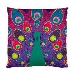 Peacock Bird Animal Feathers Standard Cushion Case (two Sides) by Wegoenart