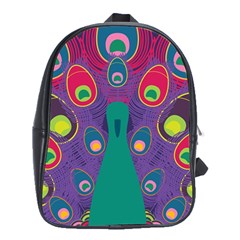 Peacock Bird Animal Feathers School Bag (xl) by Wegoenart