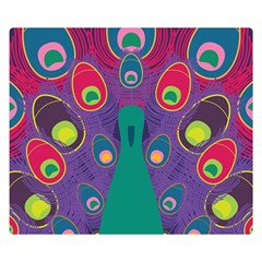 Peacock Bird Animal Feathers Double Sided Flano Blanket (small)  by Wegoenart