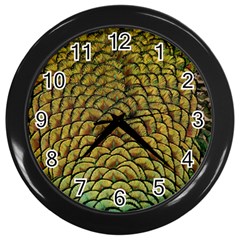 Peacock Bird Feather Color Wall Clock (black) by Wegoenart