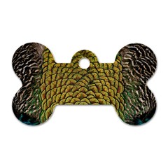 Peacock Bird Feather Color Dog Tag Bone (one Side) by Wegoenart