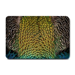 Peacock Bird Feather Color Small Doormat  by Wegoenart