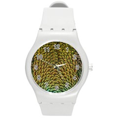 Peacock Bird Feather Color Round Plastic Sport Watch (m) by Wegoenart