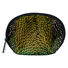 Peacock Bird Feather Color Accessory Pouch (medium) by Wegoenart