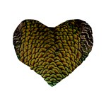 Peacock Bird Feather Color Standard 16  Premium Flano Heart Shape Cushions Back