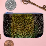 Peacock Bird Feather Color Large Coin Purse Front