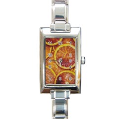 Blood Orange Fruit Citrus Fruits Rectangle Italian Charm Watch by Wegoenart