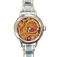 Blood Orange Fruit Citrus Fruits Round Italian Charm Watch by Wegoenart