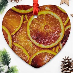 Blood Orange Fruit Citrus Fruits Heart Ornament (two Sides) by Wegoenart