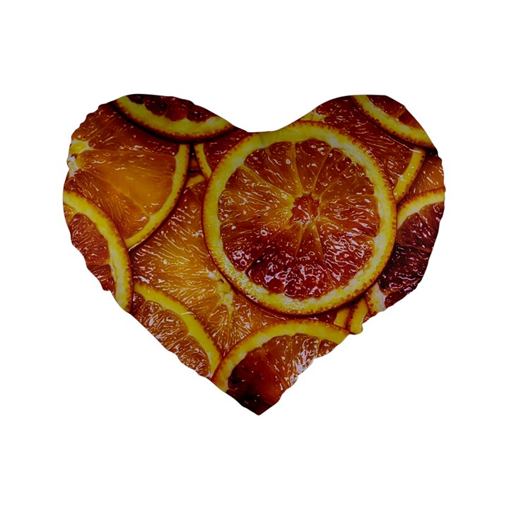 Blood Orange Fruit Citrus Fruits Standard 16  Premium Heart Shape Cushions