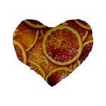 Blood Orange Fruit Citrus Fruits Standard 16  Premium Heart Shape Cushions Back