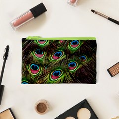 Peacock Feathers Feather Color Cosmetic Bag (xs) by Wegoenart