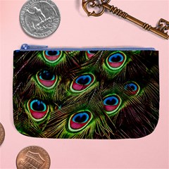 Peacock Feathers Feather Color Large Coin Purse by Wegoenart