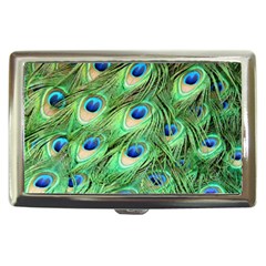 Peacock Feathers Peafowl Cigarette Money Case by Wegoenart