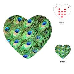 Peacock Feathers Peafowl Playing Cards (heart) by Wegoenart