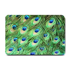 Peacock Feathers Peafowl Small Doormat  by Wegoenart