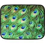 Peacock Feathers Peafowl Double Sided Fleece Blanket (Mini)  35 x27  Blanket Front