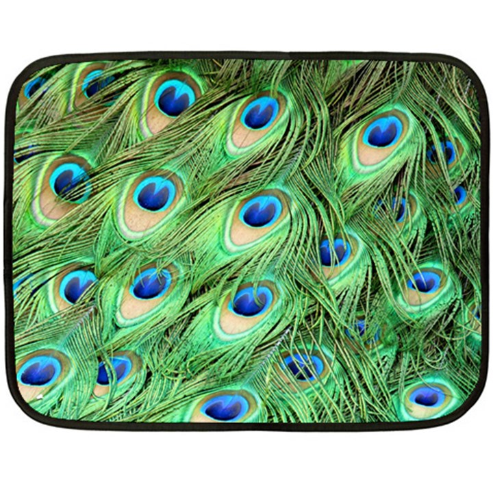 Peacock Feathers Peafowl Double Sided Fleece Blanket (Mini) 