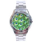 Peacock Feathers Peafowl Stainless Steel Analogue Watch Front