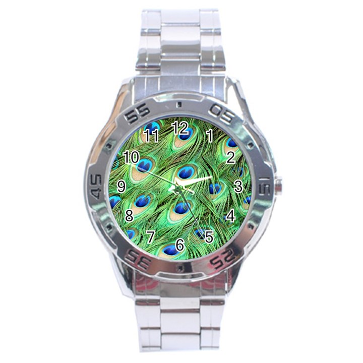 Peacock Feathers Peafowl Stainless Steel Analogue Watch