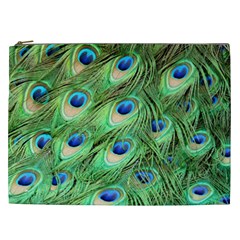 Peacock Feathers Peafowl Cosmetic Bag (xxl) by Wegoenart