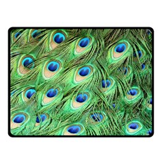 Peacock Feathers Peafowl Double Sided Fleece Blanket (small)  by Wegoenart