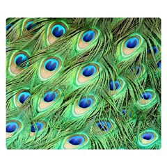 Peacock Feathers Peafowl Double Sided Flano Blanket (small)  by Wegoenart