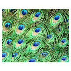 Peacock Feathers Peafowl Double Sided Flano Blanket (medium)  by Wegoenart