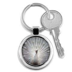 Peacock White Bird Nature Key Chains (round)  by Wegoenart