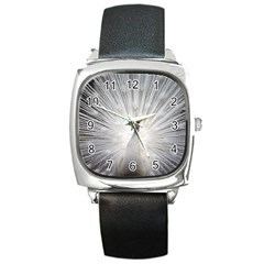 Peacock White Bird Nature Square Metal Watch by Wegoenart