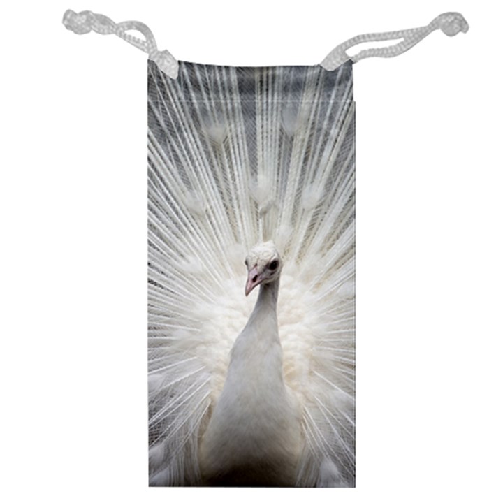 Peacock White Bird Nature Jewelry Bag