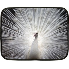 Peacock White Bird Nature Fleece Blanket (mini) by Wegoenart