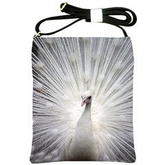 Peacock White Bird Nature Shoulder Sling Bag by Wegoenart