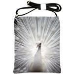 Peacock White Bird Nature Shoulder Sling Bag Front