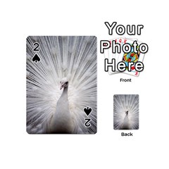 Peacock White Bird Nature Playing Cards 54 (mini) by Wegoenart