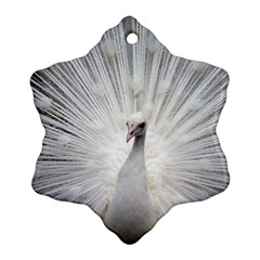 Peacock White Bird Nature Snowflake Ornament (two Sides) by Wegoenart