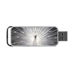 Peacock White Bird Nature Portable Usb Flash (two Sides) by Wegoenart