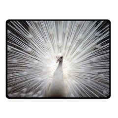 Peacock White Bird Nature Double Sided Fleece Blanket (small)  by Wegoenart