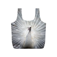 Peacock White Bird Nature Full Print Recycle Bag (s) by Wegoenart