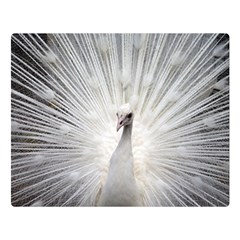 Peacock White Bird Nature Double Sided Flano Blanket (large)  by Wegoenart