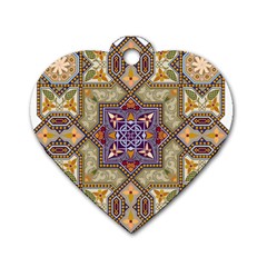 Vintage Drawing Ornament Dog Tag Heart (two Sides) by Wegoenart