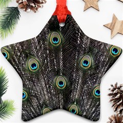 Background Peacock Feathers Star Ornament (two Sides) by Wegoenart