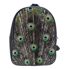 Background Peacock Feathers School Bag (large) by Wegoenart