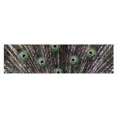 Background Peacock Feathers Satin Scarf (oblong) by Wegoenart