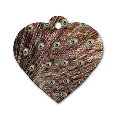 Peacock Feathers Wheel Plumage Dog Tag Heart (one Side) by Wegoenart