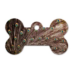 Peacock Feathers Wheel Plumage Dog Tag Bone (two Sides) by Wegoenart