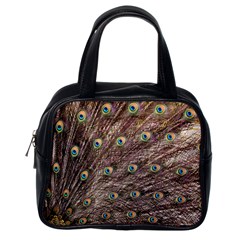 Peacock Feathers Wheel Plumage Classic Handbag (one Side) by Wegoenart